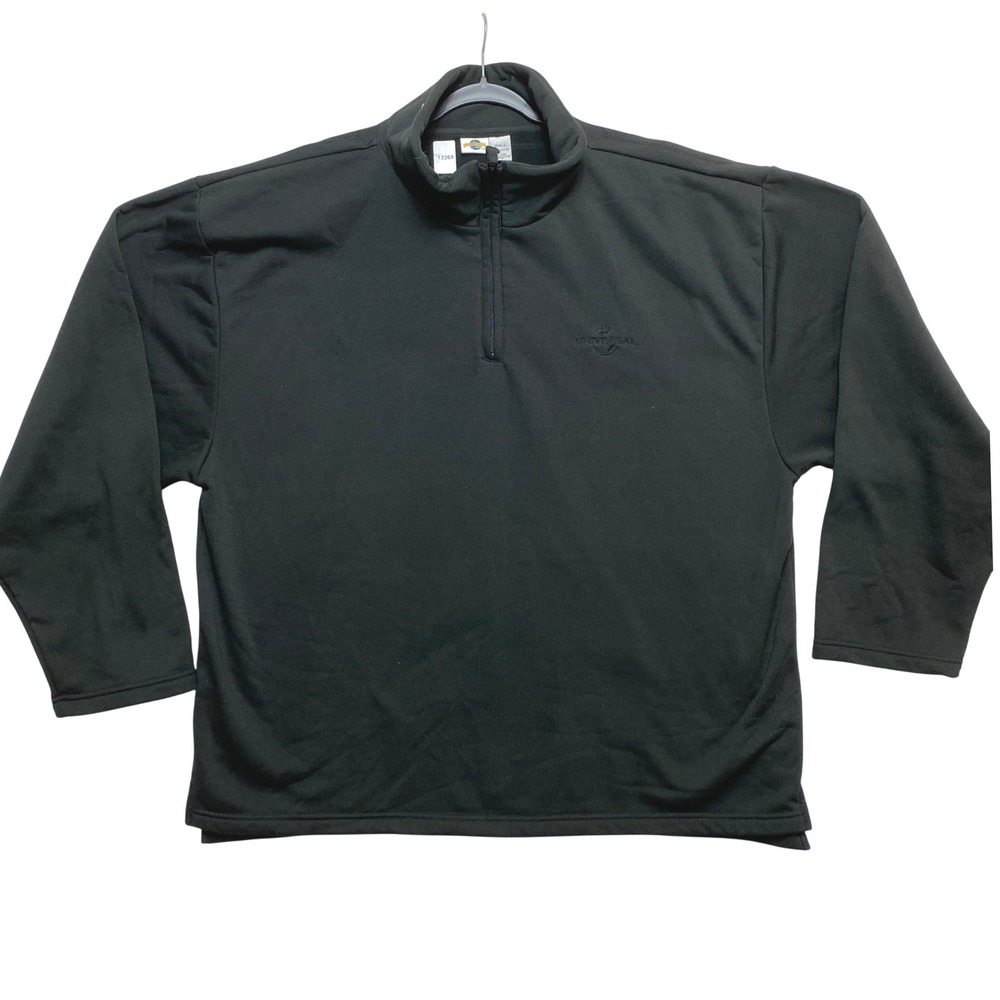 Universal Studios Pullover Mens XXXL Black Quarter-Zip Logo Fleece Jacket